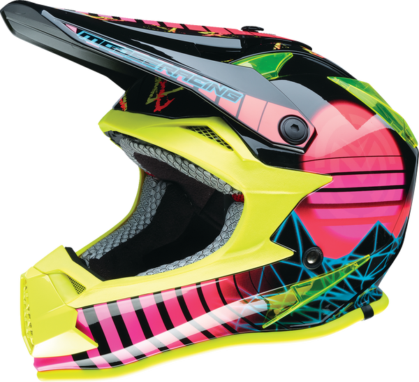 MOOSE RACING Youth F.I. Helmet - Vaporwave - MIPS? - Black/Pink/Yellow - Small - 0111-1614