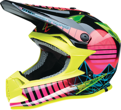 MOOSE RACING Youth F.I. Helmet - Vaporwave - MIPS? - Black/Pink/Yellow - Small - 0111-1614