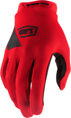 100% Ridecamp Youth Gloves Red MD - Performance Trail and Track Gloves