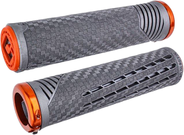 ODI CF11 V2.1 BMX Grips - Lnyx Gray/Orange with Orange - F35CFGO-O