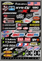 D-COR Misc Logos Decal Sheet 40-90-105 - 12" x 18"