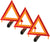 Performance Tool W1498 Warning Triangle 3 Pack - D.O.T. Approved Safety Set