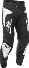 FLY RACING Kinetic Sym Pants Black/White Sz 28 - Ultimate Performance Gear