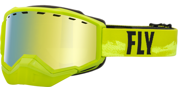 Focus Snow Goggle Green/Black W/ Gold Mirror/Yellow Lens