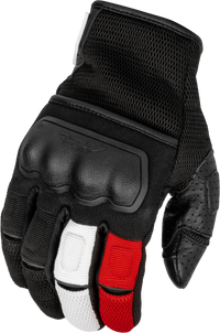 FLY RACING Coolpro Force Gloves Black/White/Red - Medium (Part #476-4127M)