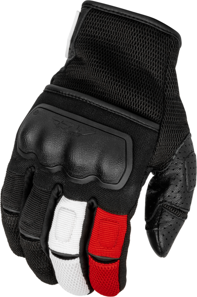 FLY RACING Coolpro Force Gloves Black/White/Red - Medium (Part #476-4127M)