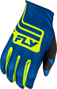 FLY RACING Youth Lite Lancer Gloves Navy/Hi Vis 378-715YS