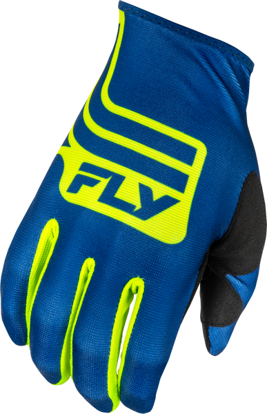 FLY RACING Lite Lancer Gloves Navy/Hi Vis XS - Lightweight Race Gloves