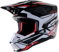 Alpinestars SM5 Action 2 Helmet - Black/White/Bright Red Glossy - Part #8306123-1304-XXL