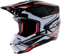 Alpinestars SM5 Action 2 Helmet - Black/White/Bright Red Glossy - Part #8306123-1304-XXL