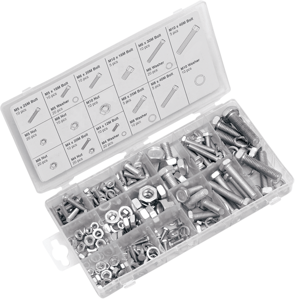 PERFORMANCE TOOL W5334 Metric Nut/Bolt Assortment - 240-Piece Set