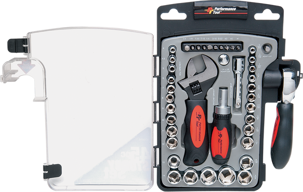 PERFORMANCE TOOL W39000 Stubby Tool Set - 45-Piece Comprehensive Kit