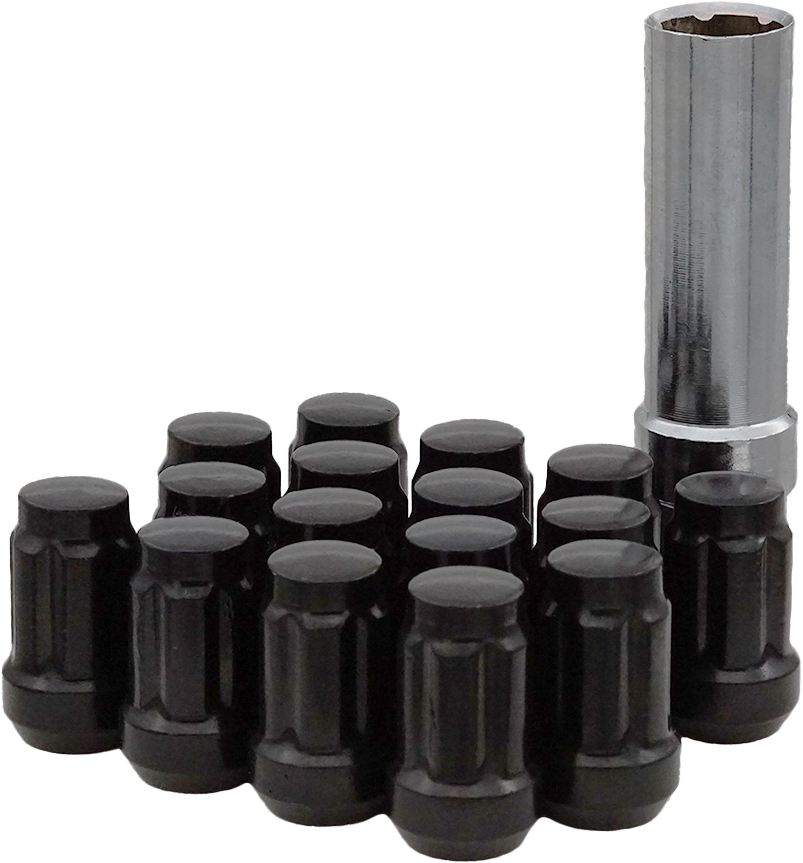 12mmx1.50 Lock Style Lug Nuts Black W/Key 16/Pk
