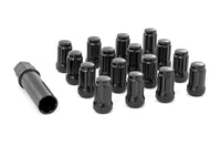 Rough Country | Lug Nut Set | M10x1.25 | 16 Qty | Splined | Black | 3801BLK