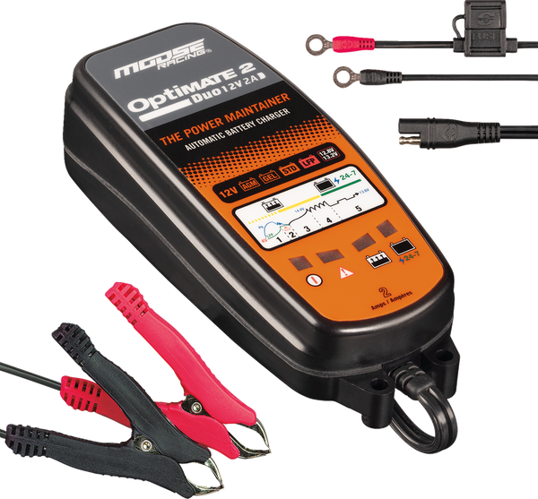 MOOSE RACING Battery Charger/Maintainer - Optimate 2 Duo TM-555