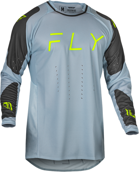 FLY RACING Evolution Dst Jersey - Ice Grey/Char/Neon Green - Part No. 377-1212X