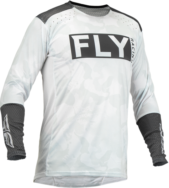 FLY RACING Lite L.E. Stealth Jersey White/Grey Medium - Ultimate Comfort and Style