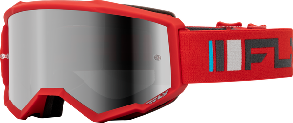 FLY RACING Zone Goggle Red/Charcoal with Silver Mirror/Smoke Lens - Part Number 37-51522