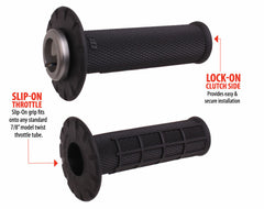 ODI H21UHWB Universal Lock On Grips Half Waffle Black/Silver