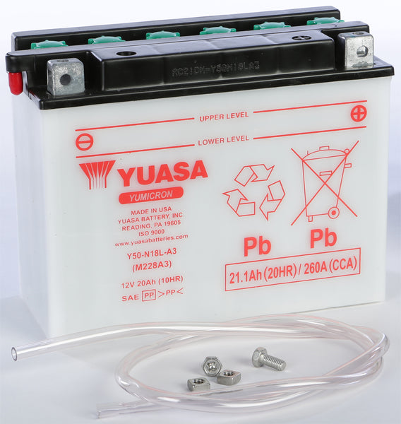 YUASA YUAM228A3TWN Battery Y50 N18l A3 Conventional