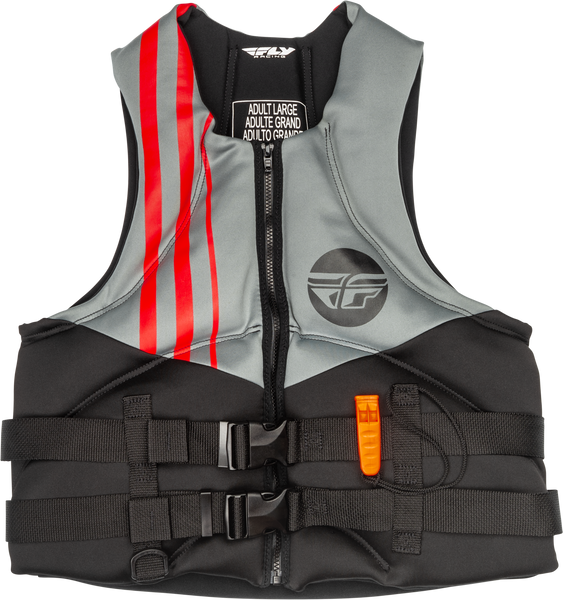 Neoprene Flotation Vest Black/Grey/Red Sm