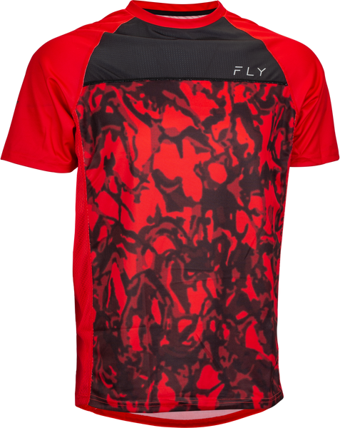 FLY RACING Super D Jersey Red Camo/Black Small - Performance & Comfort