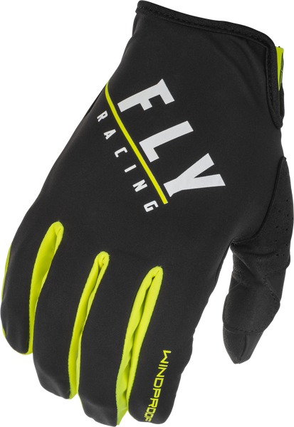 Windproof Gloves Black/Hi Vis Sz 08