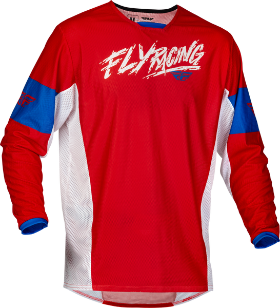 FLY RACING Kinetic Mesh Khaos Jersey Red/White/Blue Yl