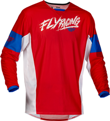 FLY RACING Kinetic Mesh Khaos Jersey Red/White/Blue Yl