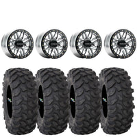 Raceline Ryno Beadlock Wheels + System 3 XTR370 Tires (Mounted Kit) – Machined | Fits UTVs with 4x156 Bolt Pattern