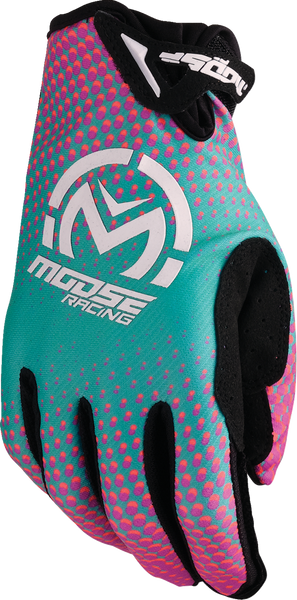 MOOSE RACING SX1* Gloves - Pink/Purple/Teal - Small - Part Number 3330-8072