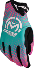 MOOSE RACING SX1* Gloves - Pink/Purple/Teal - Large 3330-8074