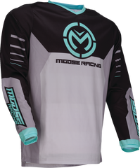 MOOSE RACING Qualifier Jersey - Gray/Teal - Small - Part No. 2910-8183