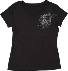 MOOSE RACING Women's Flourish Script T-Shirt - Black - Small 3031-4284