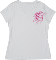 MOOSE RACING Women's Flourish Script T-Shirt - White - Small 3031-4288