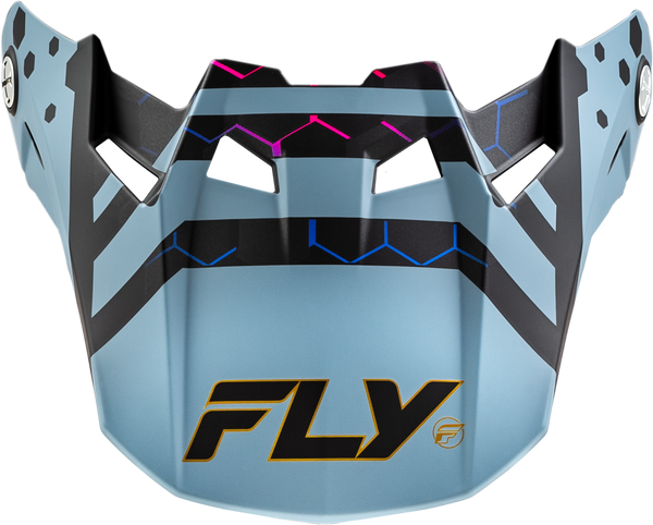 FLY RACING Formula Cc Tektonic Visor - Matte Black/Slate/Blue Yellow - Part 73-4343