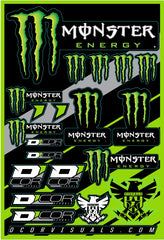 D-COR Monster Energy Decal Sheet 40-90-102 - Vibrant U.V. Coated Decals