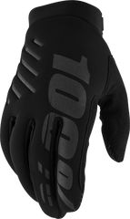 100-PERCENT Brisker Gloves Black Medium - Ultimate Cold Weather Performance