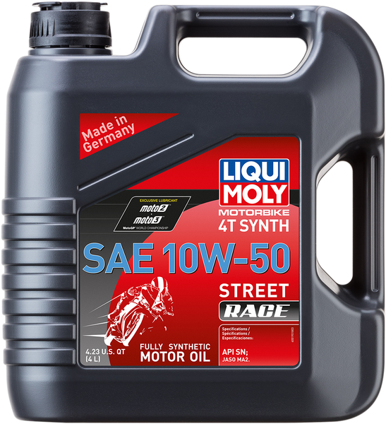 LIQUI MOLY Street Race Synthetic 4T Oil - 10W-50 - 4L - Part Number 20068