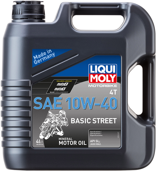 LIQUI MOLY Basic Street 4T Oil - 10W-40 - 4 Liters (Part Number: 20192)