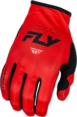 FLY RACING Lite Gloves Red/Black XS - Ultra-Lightweight Race Gloves