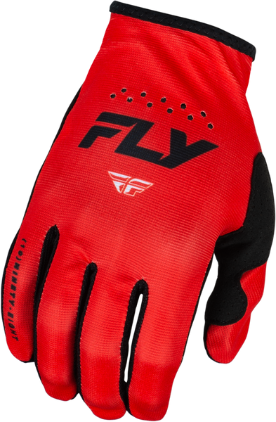 FLY RACING Lite Gloves Red/Black Small - Ultra-Lightweight Race Performance