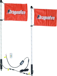 DragonFire Racing Whips - 4Ft Spiral Led Clear Pair