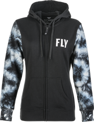 FLY RACING Women's Fly Tie Dye Zip Up Hoodie - Black/Grey, Part Number 358-0070M