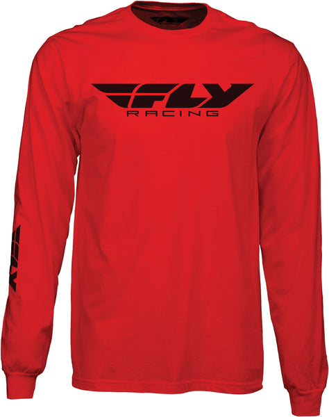 FLY RACING 352-4148S Fly Corporate Long Sleeve Tee in Red - Small