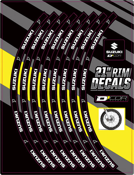 D-COR 40-80-206 Rim Decals 21" Suzuki Logo Front