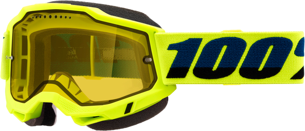 100% Accuri 2 Snowmobile Goggle - Fluo Yellow with Yellow Lens - Part Number 50021-00003