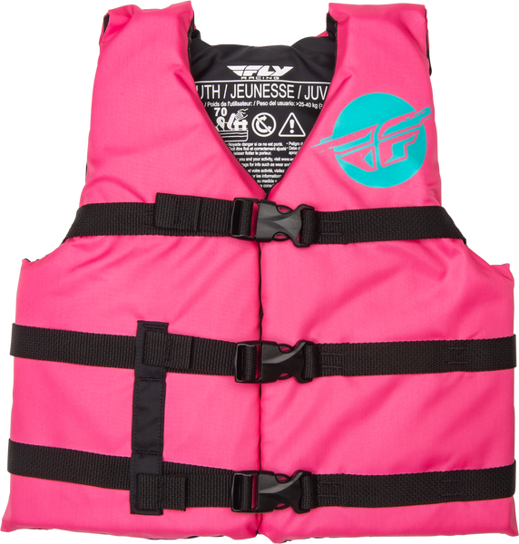 FLY RACING Youth Flotation Vest - Neon Pink/Teal (Part Number: 221-30330)