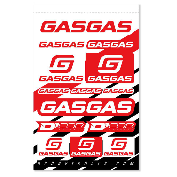 D-COR Gasgas Decal Sheet 12 Mil - Part Number 40-65-100