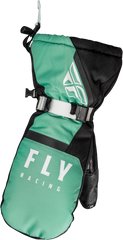 FLY RACING Cascade Mittens Black/Mint 2x - Part Number 363-39322X